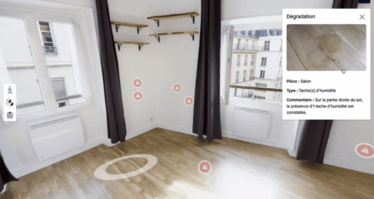 Visite virtuelle d'un appartement avec des annotations